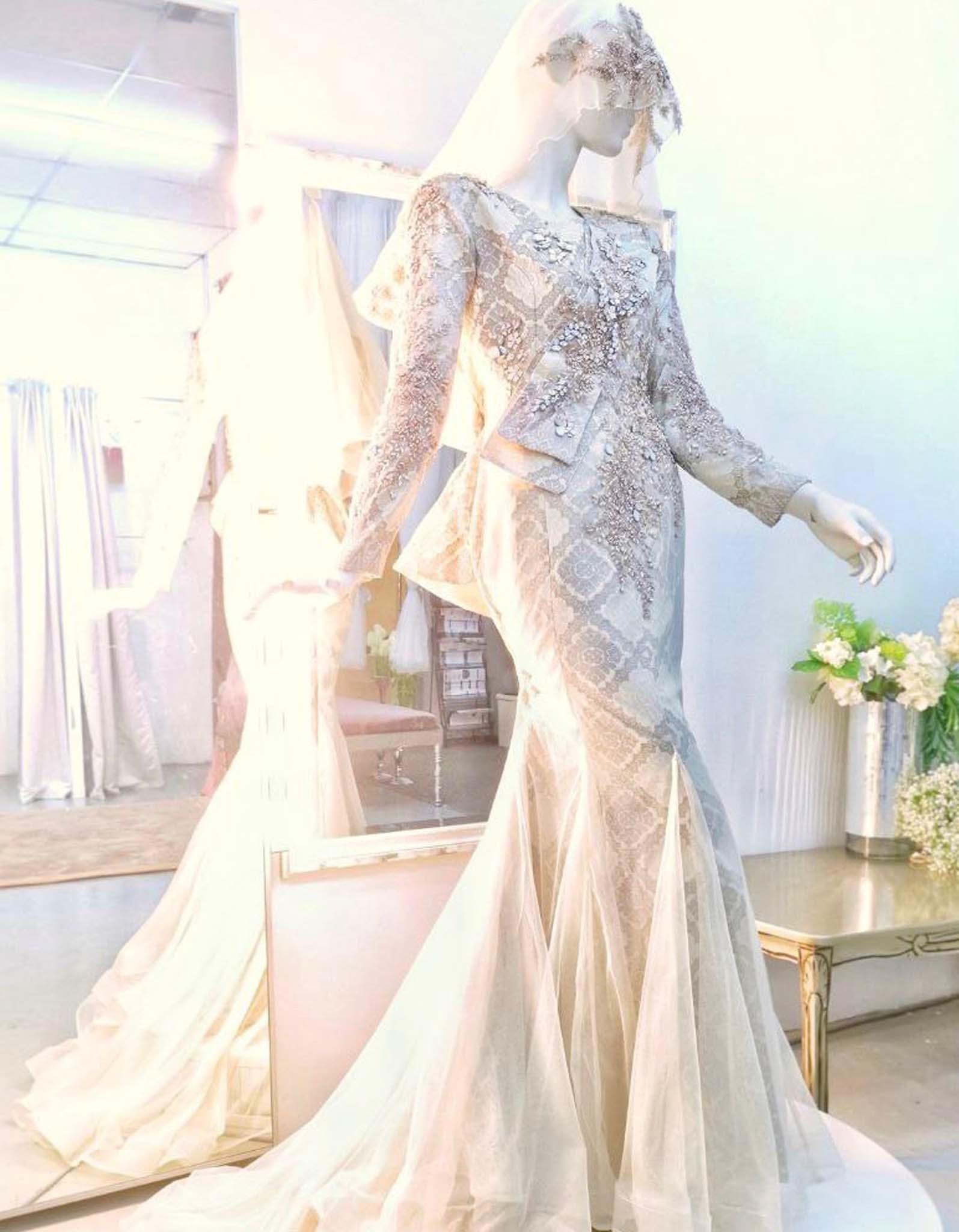 Modern songket shop wedding dress