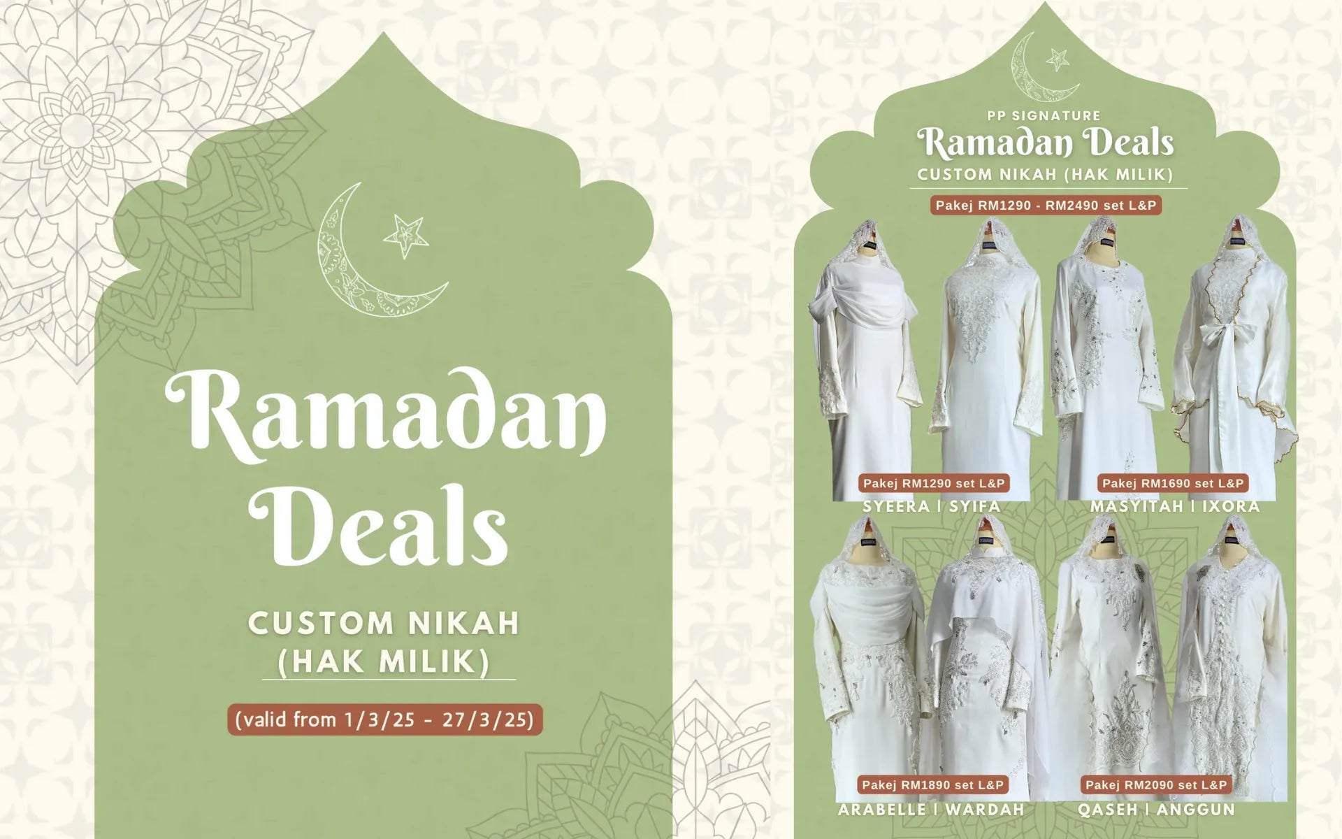 RAMADAN DEALS – CUSTOM NIKAH (HAK MILIK) SET