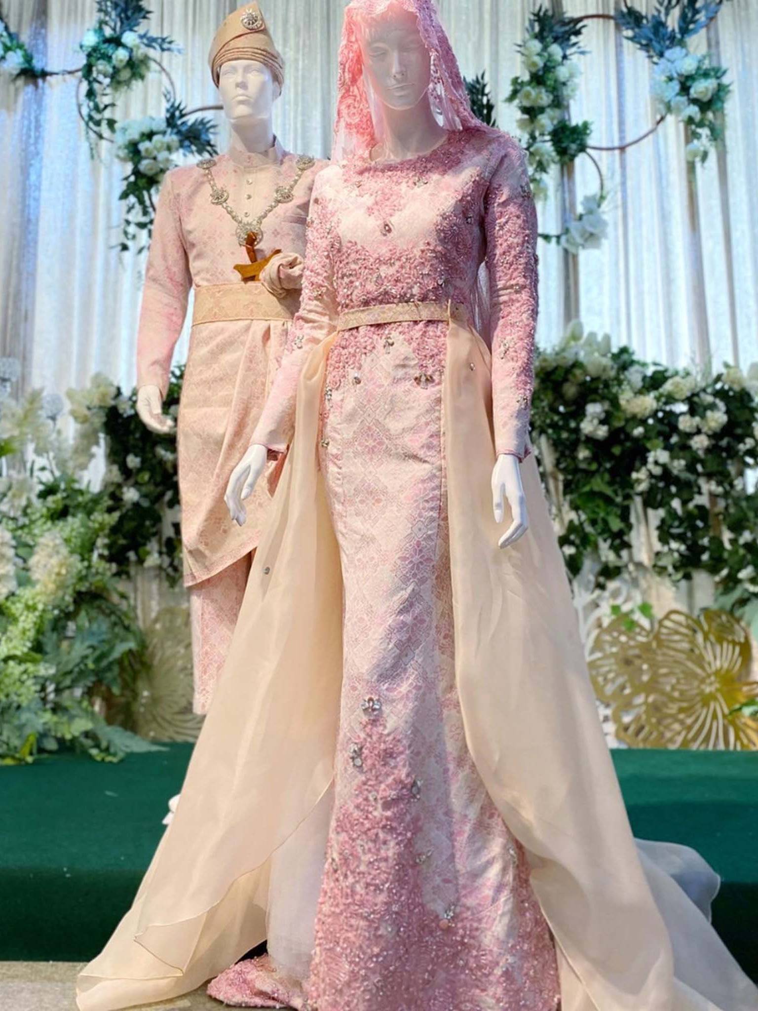 Modern songket wedding dress hotsell