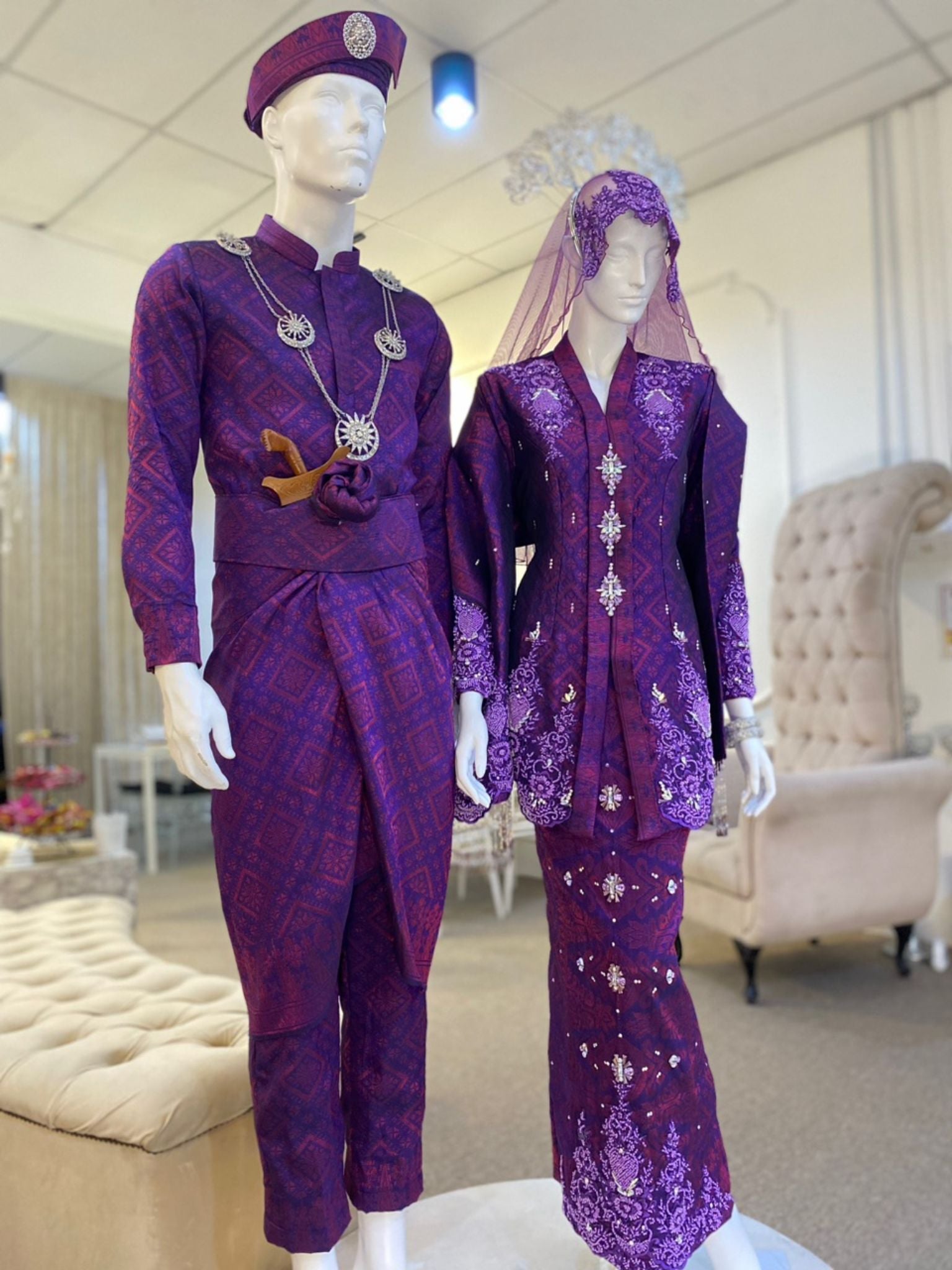 Purple traditional wedding dresses hotsell