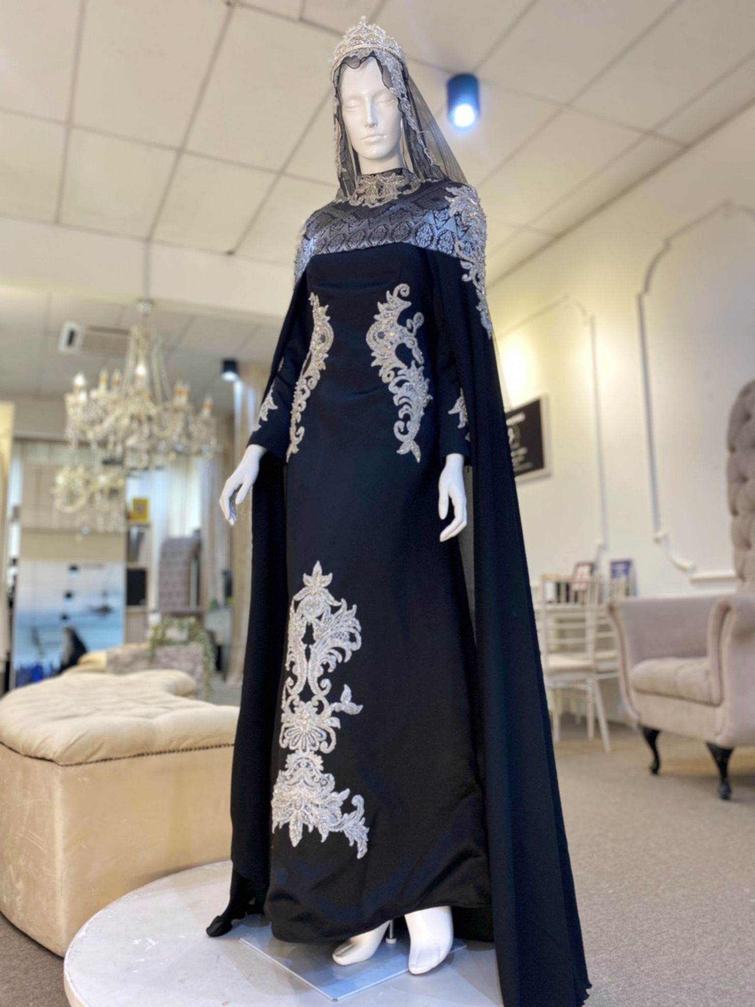 MALEFICENT - Baju Sanding Black A-Line Wedding Dress with Detachable ...