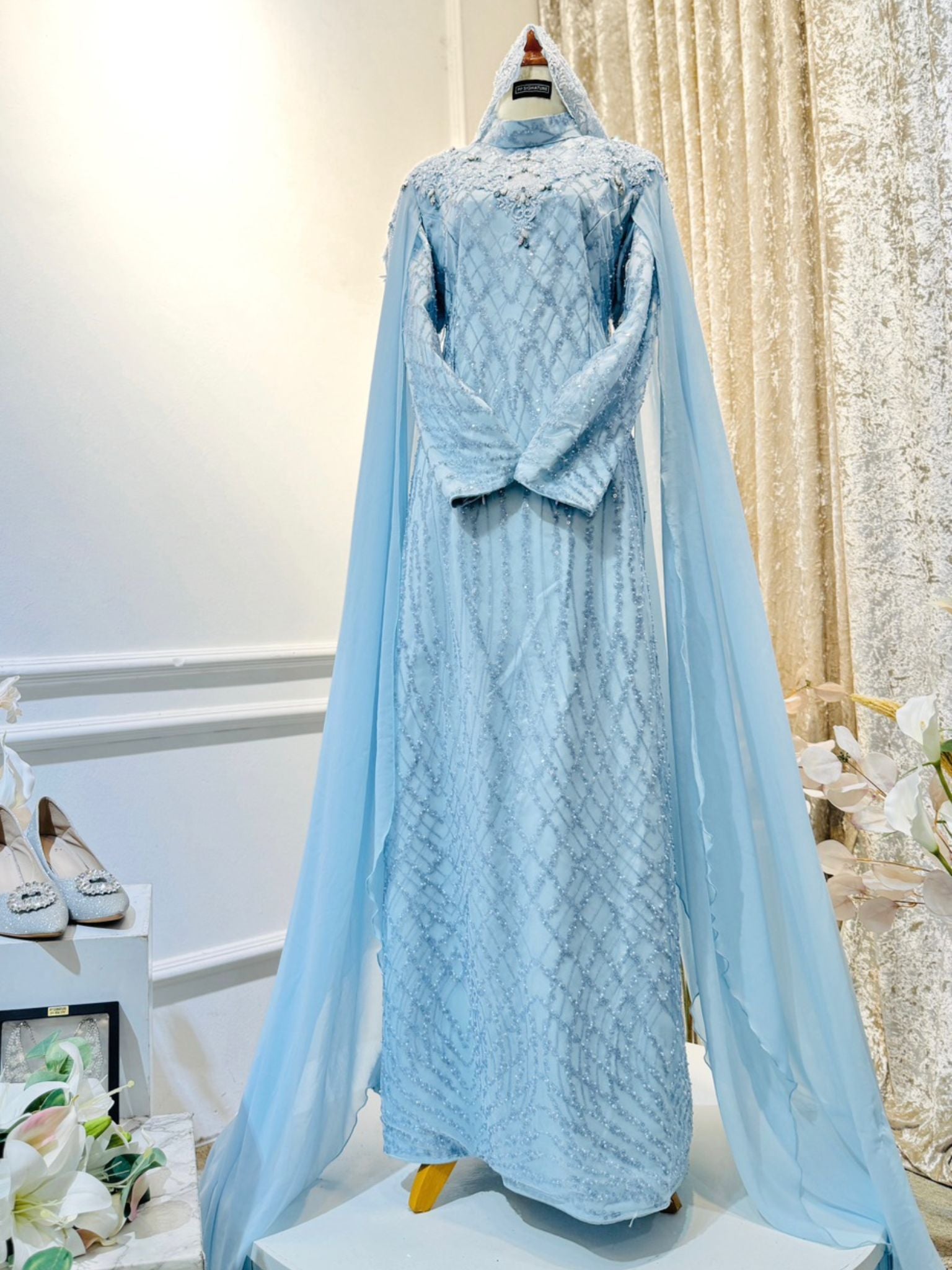 Dress pengantin baby blue hotsell