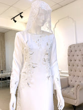 SUMAYYAH Baju Nikah White Double Face Loose Dress with Trail PP Signature